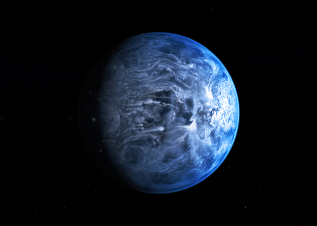 This illustration shows HD 189733b, a huge gas giant that orbits very close to its host star HD 189733.